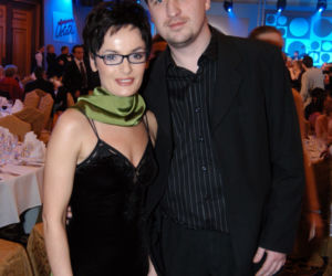 Dorota Gawryluk z mężem, 2004r.