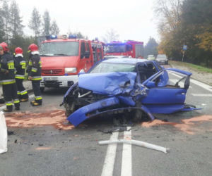 Koszmarny wypadek w Trzcinicy. Dwie osoby ranne