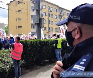 Pracownicy kopalni Turów protestowali we Wrocławiu