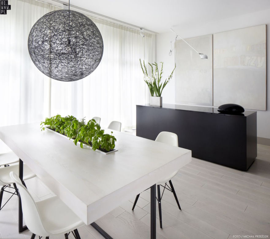 Czarno-białe wnętrze apartamentu