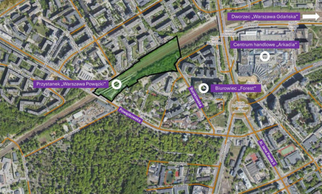 Planowana lokalizacja inwestycji Warszawa Burakowska
