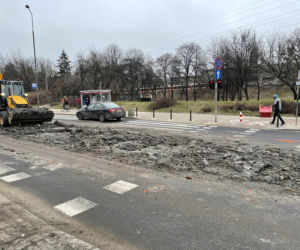 Beton zalał ulicę w Warszawie