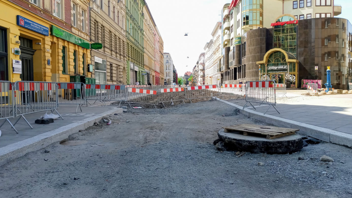 Przebudowa ulic w centrum Szczecina - maj 2020