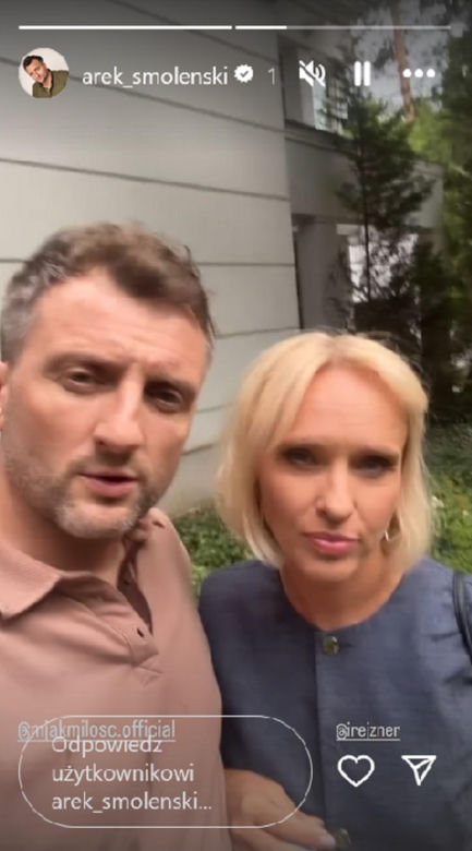 M jak miłość na planie. Bartek (Arkadiusz Smoleński), Dorota (Iwona Rejzner)