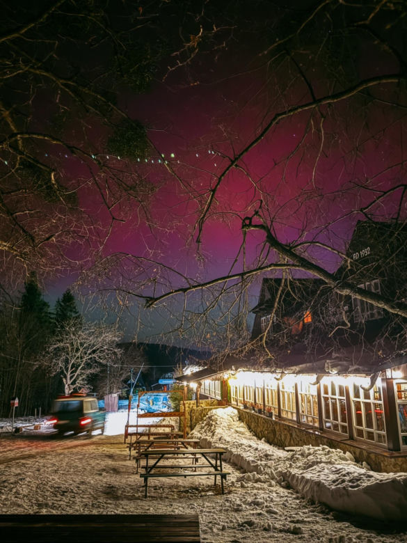 Zorza w Beskidach