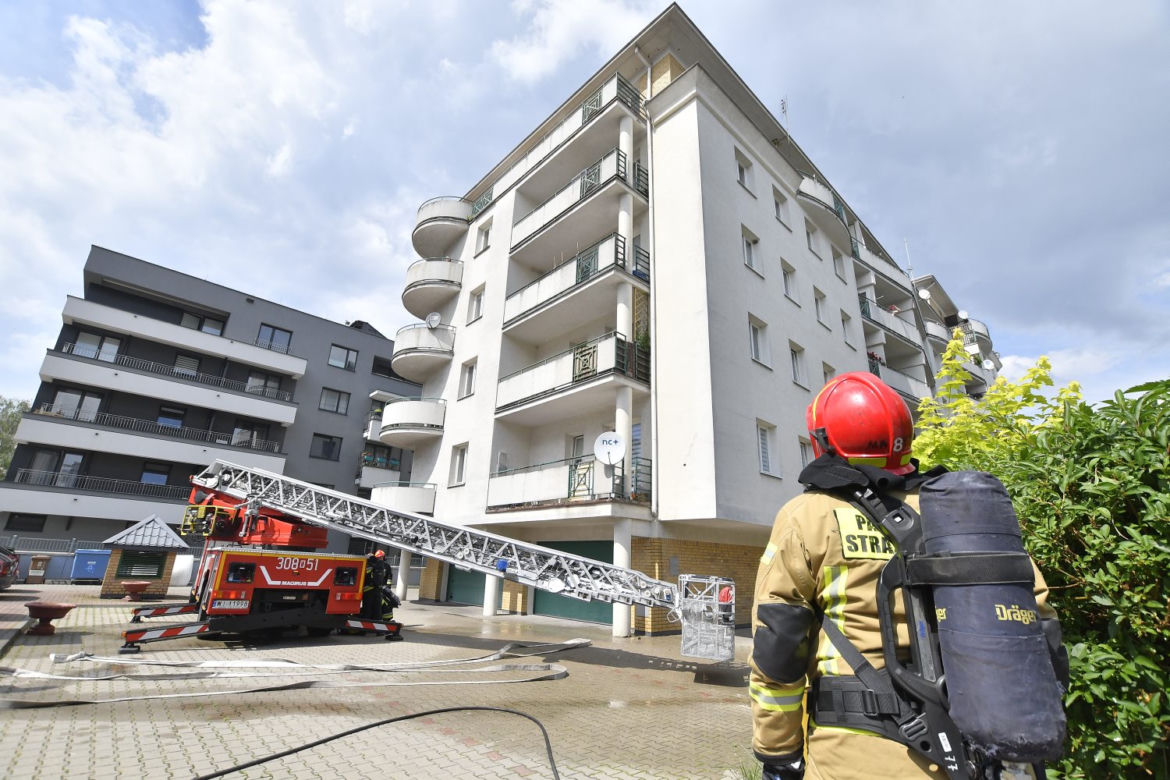 Pożar balkonu przy ulicy Międzyborskiej