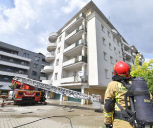 Pożar balkonu przy ulicy Międzyborskiej