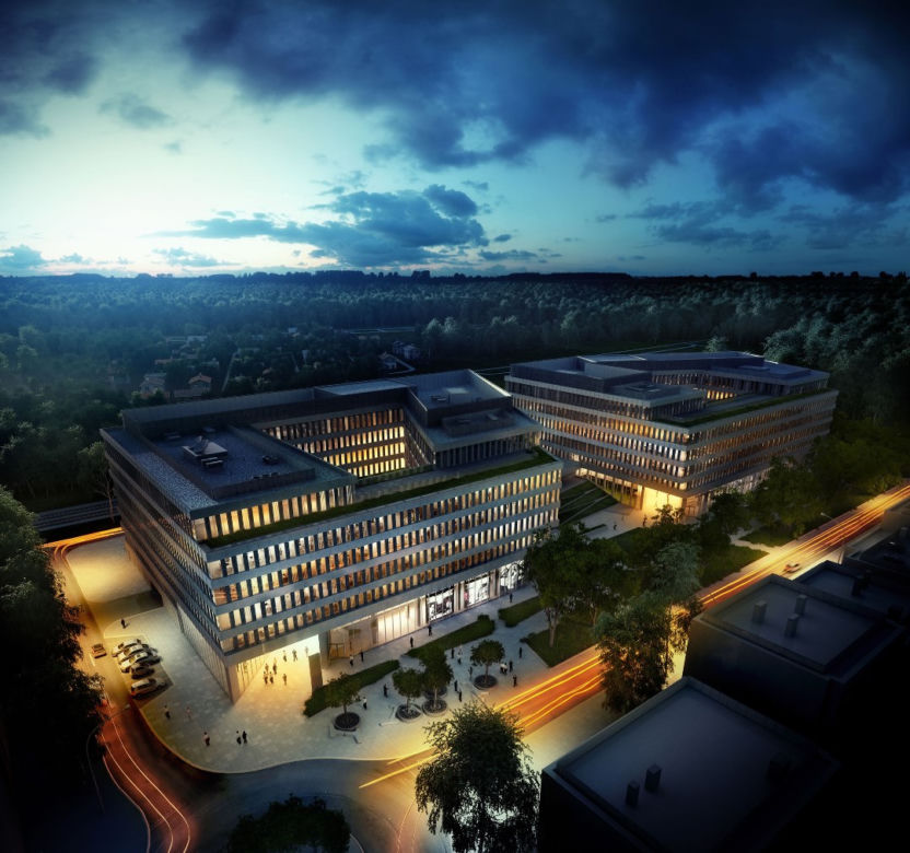 Park Rozwoju autorstwa JEMS Architekci - wizualizacja nocna
