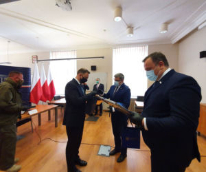Andrzej Duda podczas sztabu kryzysowego w Katowicach