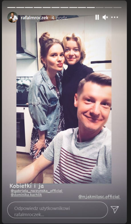 M jak miłość po wakacjach 2021. Paweł (Rafał Mroczek), Basia (Gabriela Raczyńska), Franka (Dominika Kachlik)
