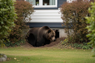 Niedźwiedź wprowadził się do domu. Co zrobili mieszkańcy, by się go pozbyć?