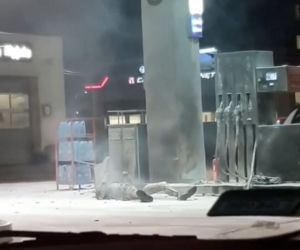 Zabójca podpalił się na stacji benzynowej?!