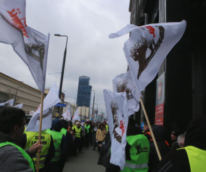 Protest taksówkarzy w Warszawie