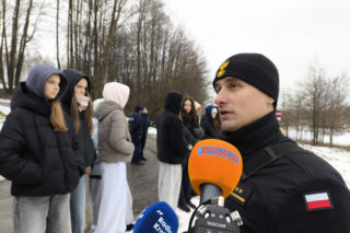 Symulacja akcji ratunkowej na zbiorniku Korzeń w Skrzyszowie