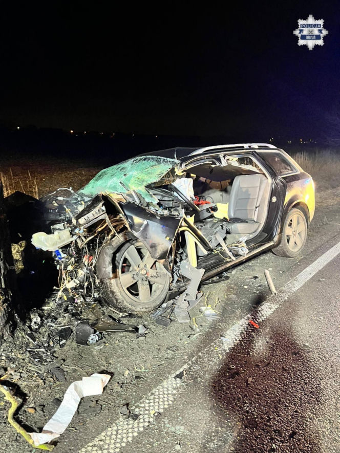 Potworny wypadek! Audi uderzył w drzewo, nie żyje 38-latek