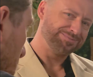 Barwy szczęścia nowy sezon na planie. Maciej Wilk (Adam Szczyszczaj), Szczepan (Robert Gulaczyk)