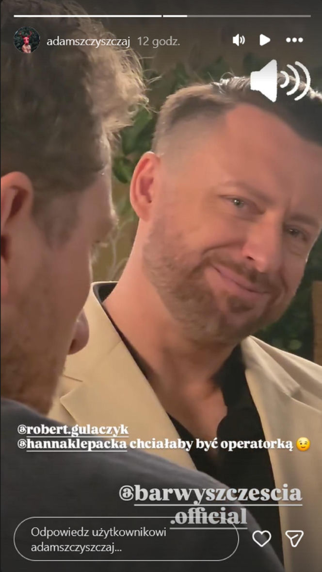 Barwy szczęścia nowy sezon na planie. Maciej Wilk (Adam Szczyszczaj), Szczepan (Robert Gulaczyk)