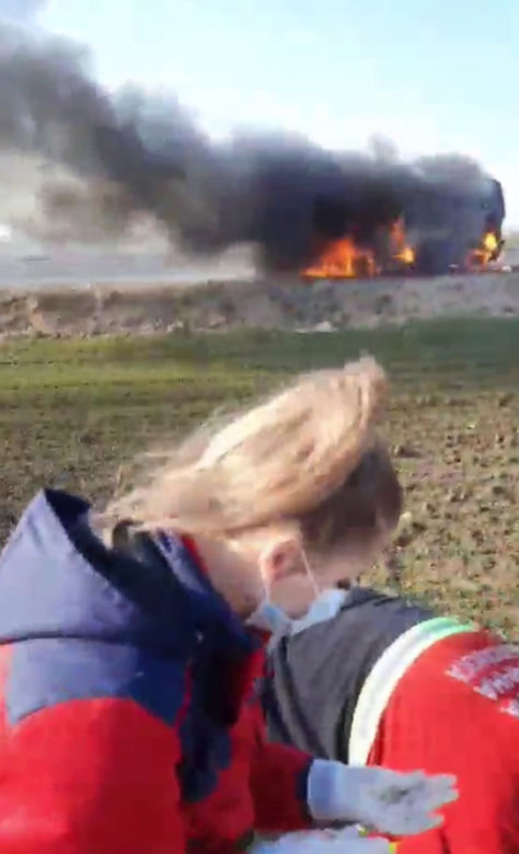 Chersoń. Rosjanie wysadzili ambulas, podczas gdy medycy ratowali człowieka