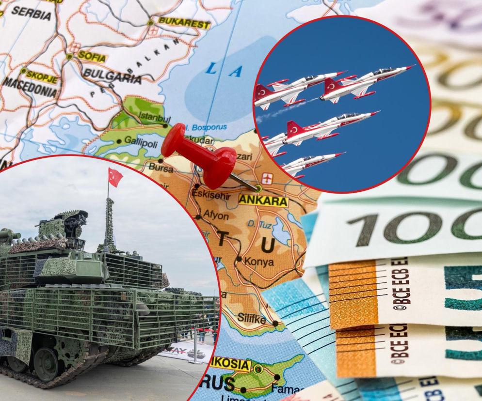 Mapa z pinezką w Ankarze, banknoty euro i sprzęt wojskowy. O wydatkach na NATO przeczytasz na SE Superbiz.