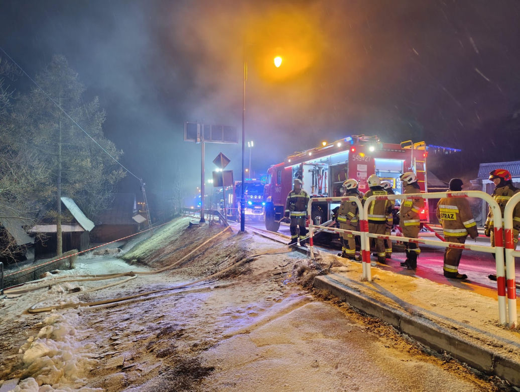 Gaszenie pożaru w Bukowinie Tatrzańskiej