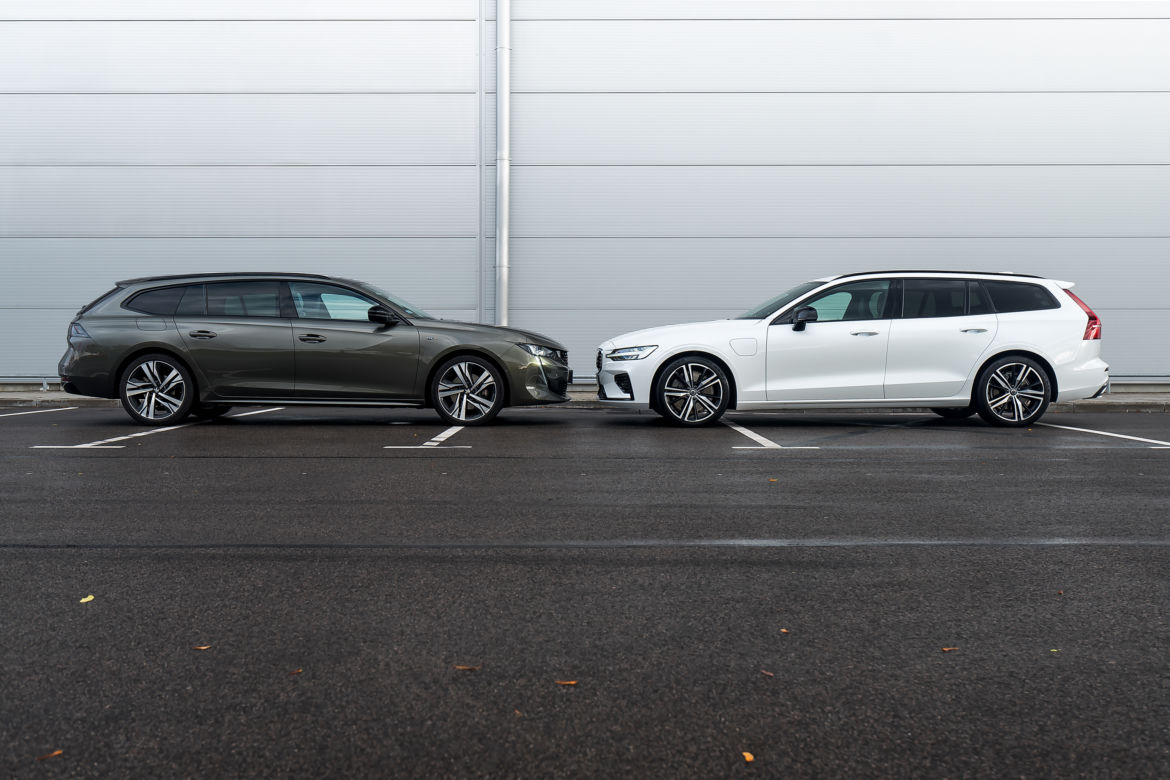 Volvo V60 T8 Twin Engine AWD R-Design AT8 vs. Peugeot 508 SW GT 2.0 BlueHDI 177 KM AT8