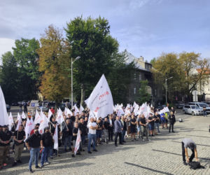 Protest górników i hutników