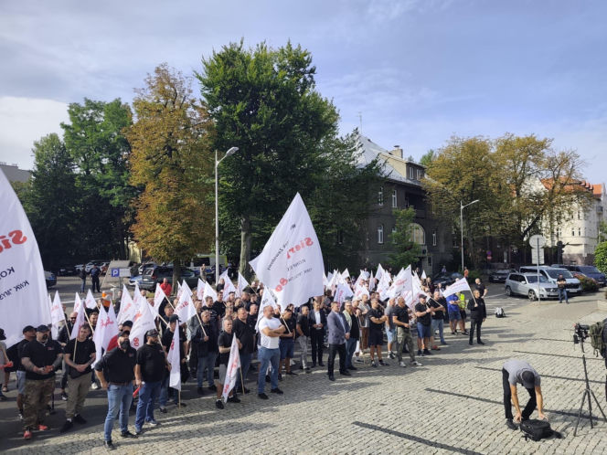 Protest górników i hutników