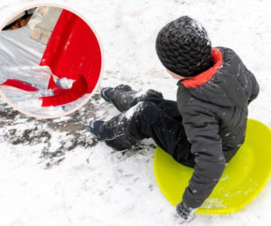 Zjeżdżał z górki na „jabłuszku”, trafił do szpitala. Niebezpieczny wypadek