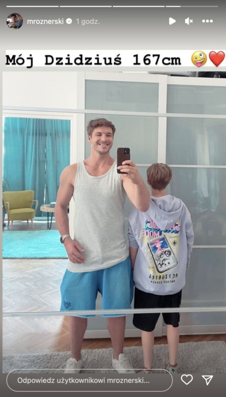 Instagram. Mikołaj Roznerski z synem Antkiem 