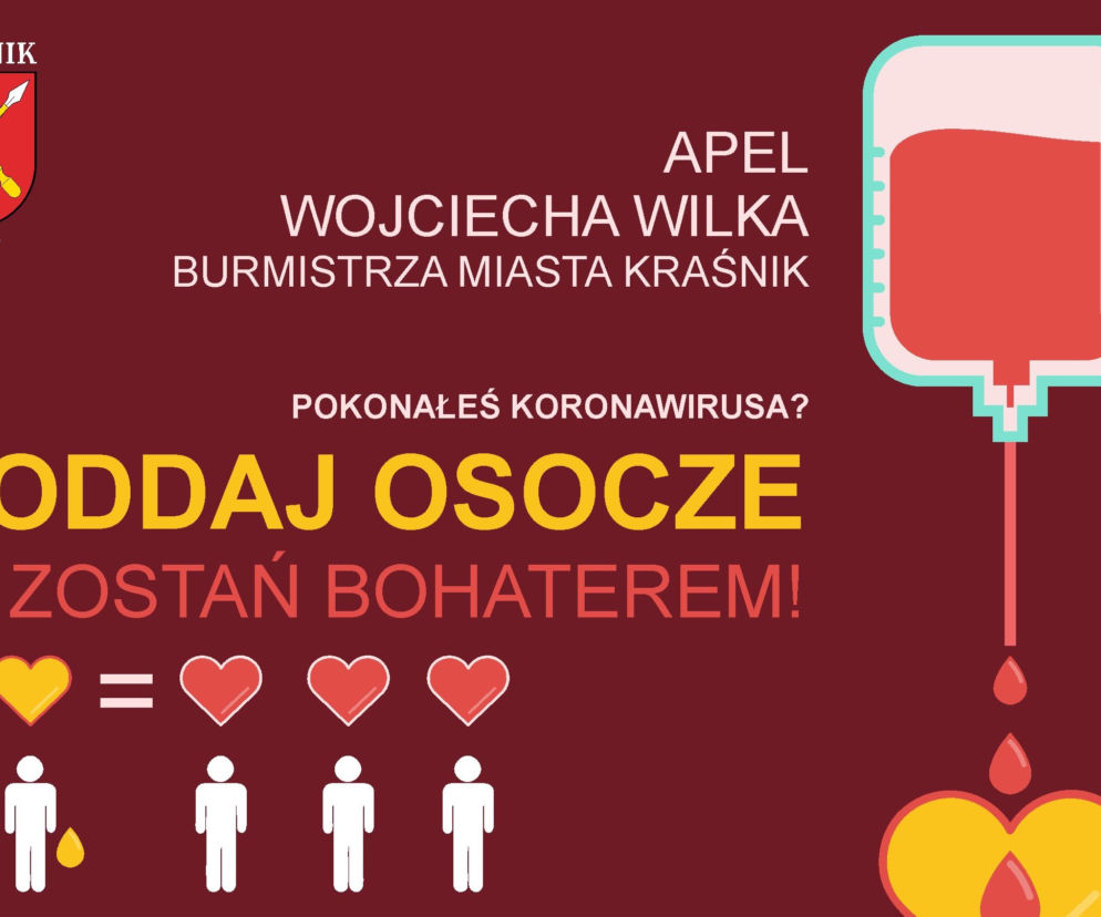 Kraśnik zachęca do oddawania osocza