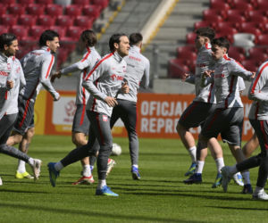 Trening reprezentacji Polski przed meczem ze Szwecją