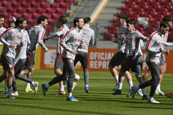 Trening reprezentacji Polski przed meczem ze Szwecją