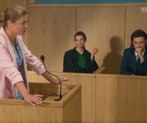 Barwy szczęścia odc. 2397. Radek Morawski (Filip Kosior), Sylwia Paszkowska (Olga Bończyk), Sandra (Joanna Opozda)