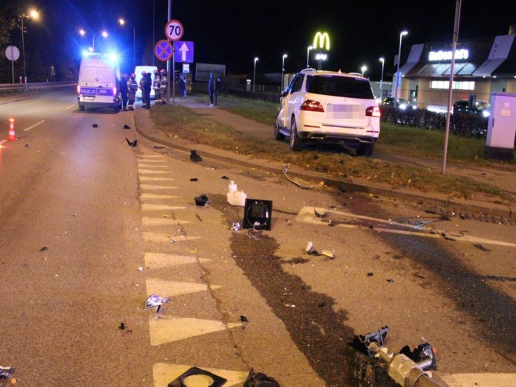 Pijani Ukraińcy rozbili się na skrzyżowaniu. Chwile grozy w Wejherowie
