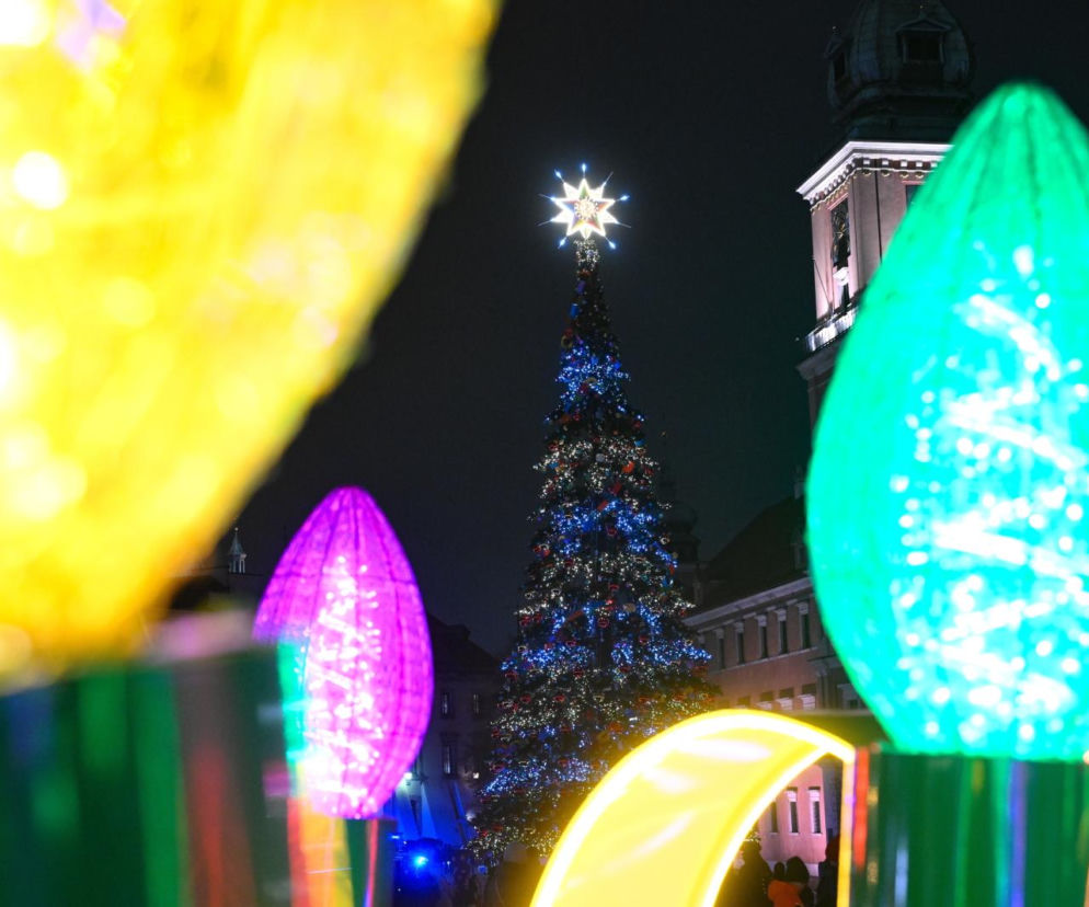 W Warszawie rozbłysła świąteczna iluminacja 2025/2026. Jest też wielka choinka [ZDJĘCIA]