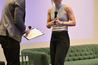 Iga Świątek i Daria Abramowicz na konferencji