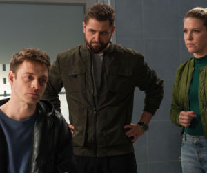 Na dobre i na złe odc. 998. Mario (Marcin Korcz), policjanci - Dorota Kowal (Magdalena Wróbel), Radosław Biegun (Mateusz Lisiecki)
