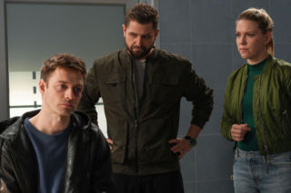 Na dobre i na złe odc. 998. Mario (Marcin Korcz), policjanci - Dorota Kowal (Magdalena Wróbel), Radosław Biegun (Mateusz Lisiecki)
