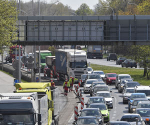 Remont Wisłostrady spowodował duży korek