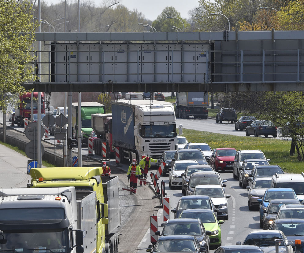 Remont Wisłostrady spowodował duży korek