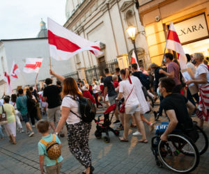 Marsz solidarności z Białorusinami w Krakowie