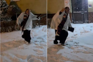 Ksiądz w ekstremalnych warunkach szedł po kolędzie