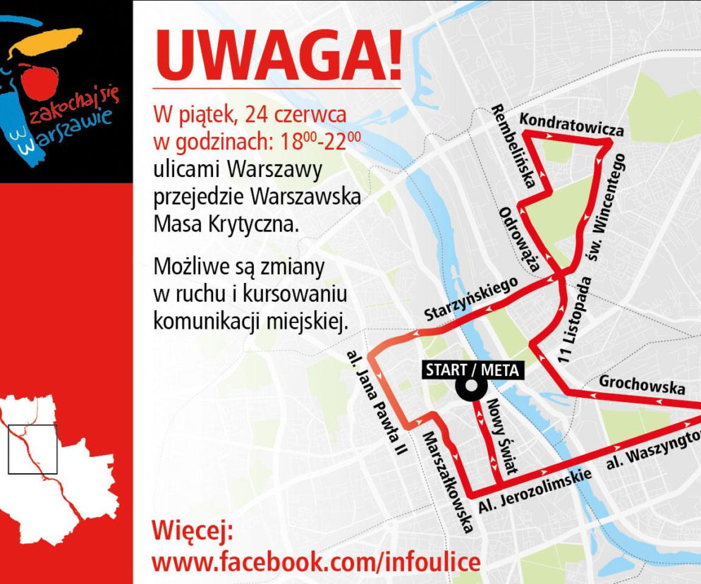 Przejazd Warszawskiej Masy Krytycznej