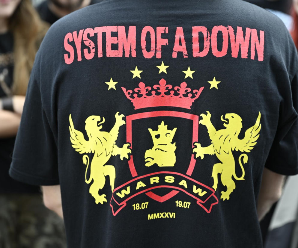 Plecy fana w koszulce System of a Down z koncertu w Warszawie. O emocjach pod stadionem przeczytasz na EskaRock.