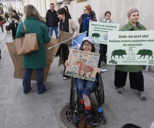 Warszawa. Protest w obronie dzików