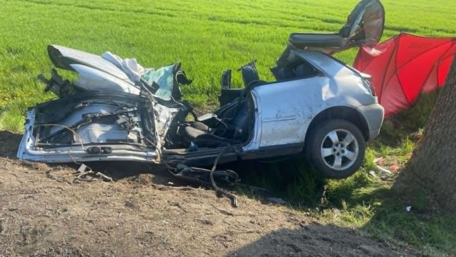 Audi roztrzaskane, dwie osoby martwe. Przerażający widok w miejscu wypadku