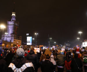 Protest przeciwko zaostrzeniu prawa aborcyjnego w Warszawie