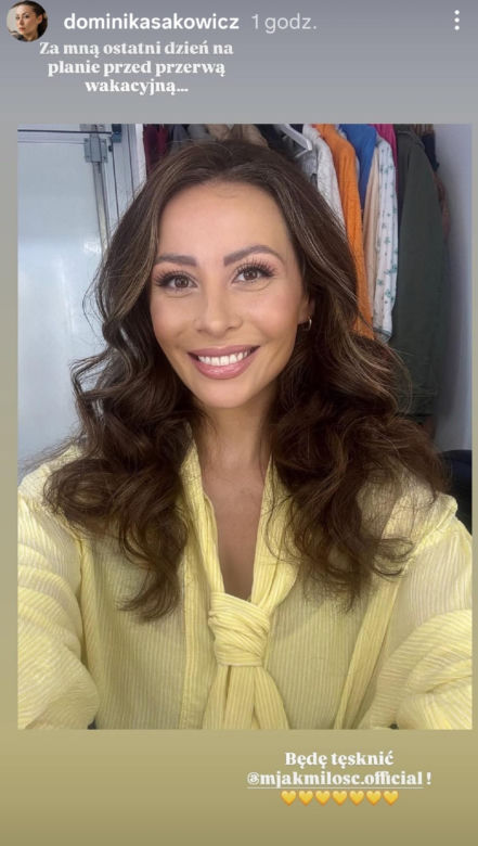 M jak miłość. Dominika Sakowicz (Joanna Dobrzańska) ostatni dzień na planie przed przerwą