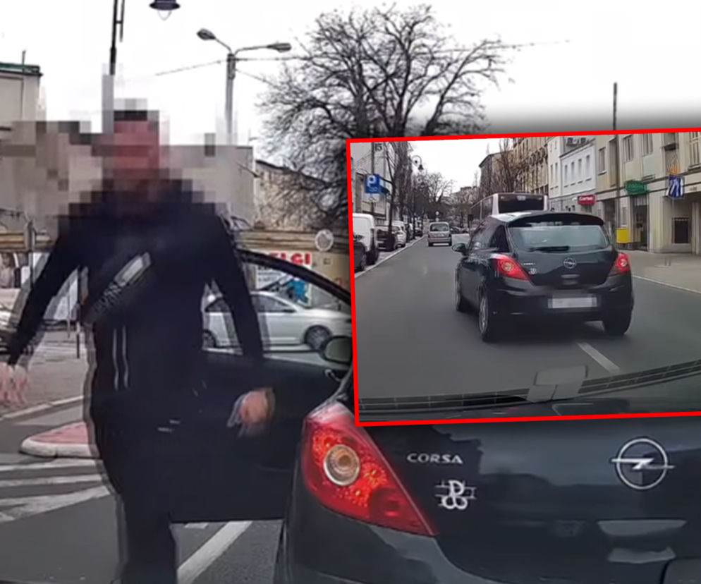 Klakson zadziałał jak płachta na byka. Dresiarz wyskoczył do walki