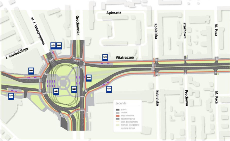 Planowany tunel obwodnicy śródmiejskiej pod rondem Wiatraczna